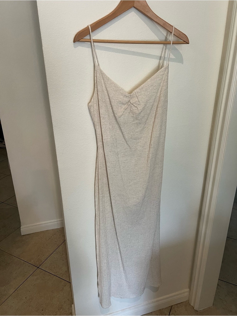 *NWT* Zara Light Cream Slip Dress with Spaghetti Straps